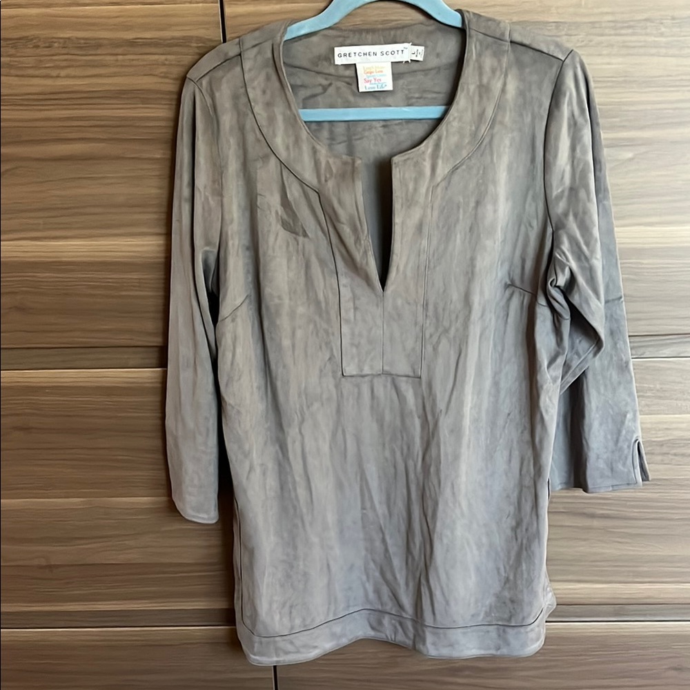 Gretchen Scott faux suede tunic Size L